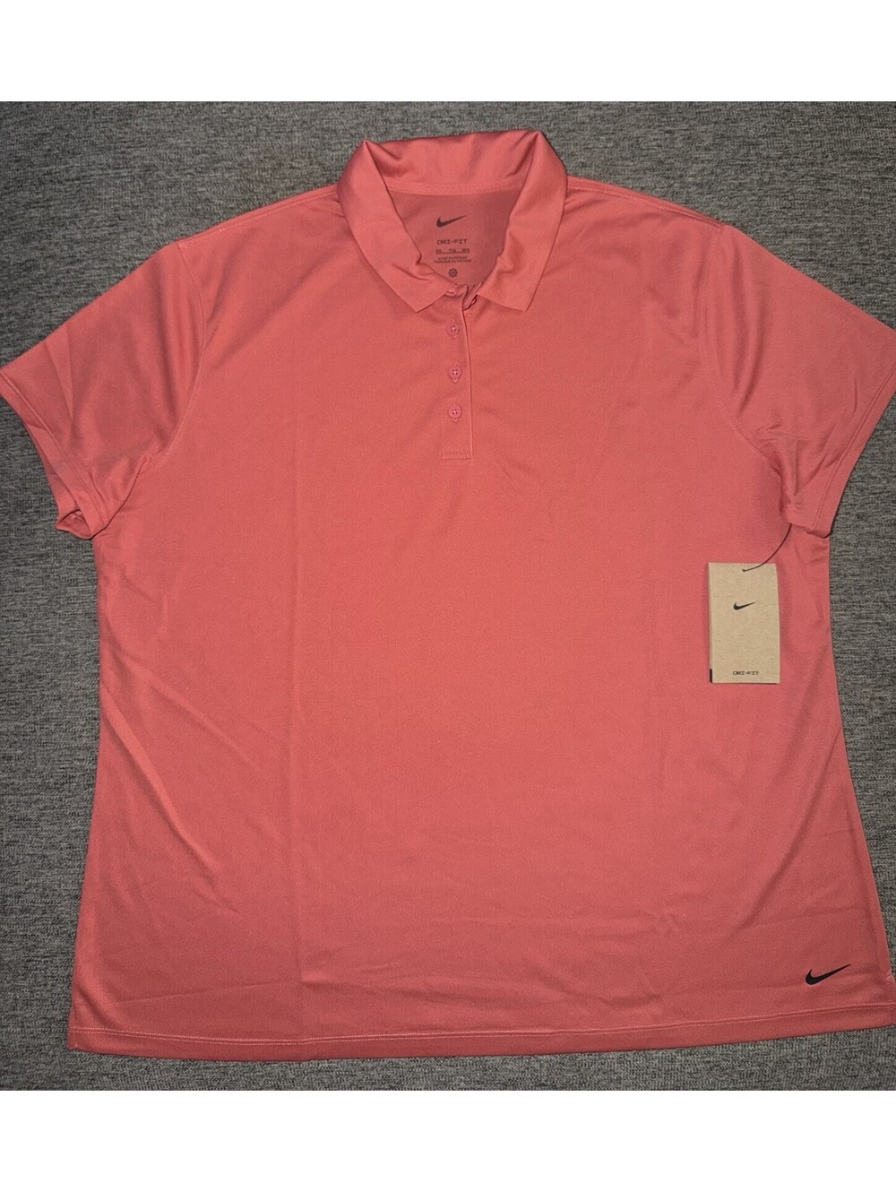 Nike Women's 2XL Dri-FIT Victory Textured Pink Golf Polo DH2309-655 New $58